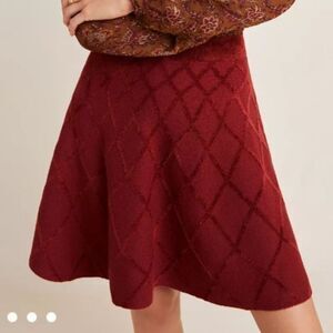 Maeve by Anthropologie Kristina Chenille Mini Skirt Rust Red XS